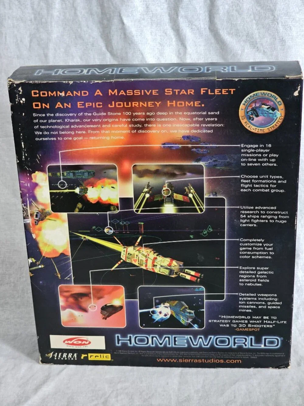 Homeworld PC Big Box 1999 Sierra Relic 3D RTS Game New Sealed YES Promo Sticker